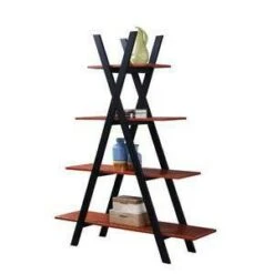 59" Oxford A Frame Bookshelf - Breighton Home Cherry/black