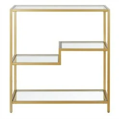 Henn& Hart 36" Tall Gold Bookcase - Henn&Hart