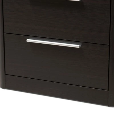 15.47" 2 Drawer Carlingford Modern and Contemporary Espresso Finished Wood Bookshelf Brown - Baxton Studio 7 15.47" 2 Drawer Carlingford Modern and Contemporary Espresso Finished Wood Bookshelf Brown - Baxton Studio - Image 5
