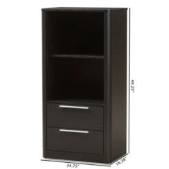 15.47" 2 Drawer Carlingford Modern and Contemporary Espresso Finished Wood Bookshelf Brown - Baxton Studio 19 15.47" 2 Drawer Carlingford Modern and Contemporary Espresso Finished Wood Bookshelf Brown - Baxton Studio -Bookshelves Sales Shop unnamed file 1049