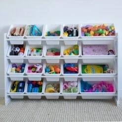 Cambridge Extra Large Toy Storage Organizer with 20 Storage Bins White - Humble Crew -Bookshelves Sales Shop unnamed file 105