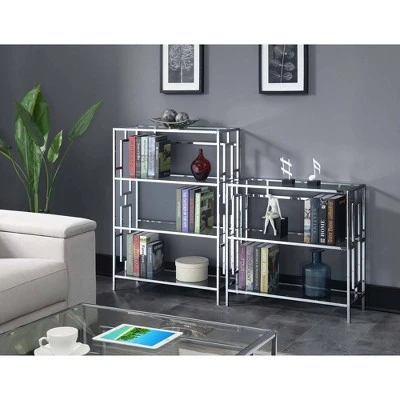 30" Town Square Chrome 3 Tier Bookcase Chrome - Breighton Home 6 30" Town Square Chrome 3 Tier Bookcase Chrome - Breighton Home - Image 4