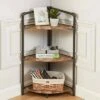 36.63" Beeme 3 Tier Corner Bookshelf Sand Black/Light Pure Copper - HOMES: Inside + Out