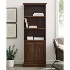 Alastair Transitional Classic Storage Hutch - Saracina Home Dark Walnut -Bookshelves Sales Shop unnamed file 1120
