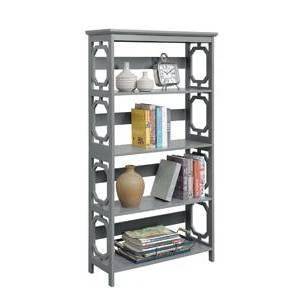 60" Omega 5 Tier Bookcase Gray - Breighton Home 3 60" Omega 5 Tier Bookcase Gray - Breighton Home