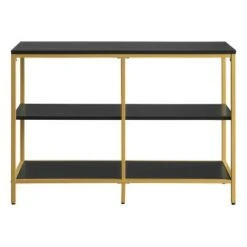 Modern Life Double 3 Shelves Bookcase Credenza - OSP Home Furnishings Black