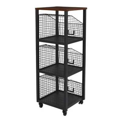 3 Drawer Hanover Storage Console Black - OSP Home Furnishings 5 3 Drawer Hanover Storage Console Black - OSP Home Furnishings - Image 3