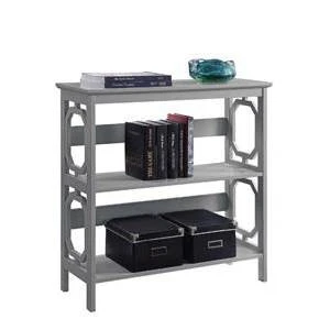 32.5" Omega 3 Tier Bookcase Gray - Breighton Home 3 32.5" Omega 3 Tier Bookcase Gray - Breighton Home