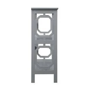 32.5" Omega 3 Tier Bookcase Gray - Breighton Home 5 32.5" Omega 3 Tier Bookcase Gray - Breighton Home - Image 3