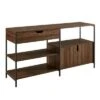 30" Covington Storage Blend Console - Saracina Home Rustic Oak