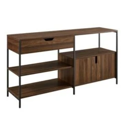30" Covington Storage Blend Console - Saracina Home Rustic Oak