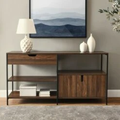 30" Covington Storage Blend Console - Saracina Home Rustic Oak -Bookshelves Sales Shop unnamed file 1186