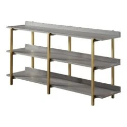 31.88" Prista 3 Tier Display Shelf - miBasics Antique Gray/gold 14 31.88" Prista 3 Tier Display Shelf - miBasics Antique Gray/gold -Bookshelves Sales Shop unnamed file 1196