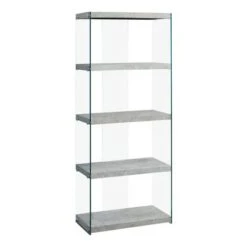 Hollow Core/Tempered Glass Bookcase - EveryRoom Glossy White -Bookshelves Sales Shop unnamed file 1203