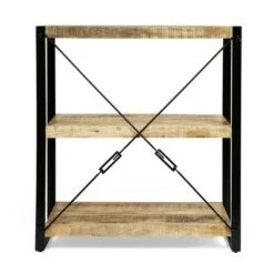 Brinkley Modern Industrial Handcrafted 3 Shelf Mango Wood Shelving Unit Natural/Black - Christopher Knight Home 14 Brinkley Modern Industrial Handcrafted 3 Shelf Mango Wood Shelving Unit Natural/Black - Christopher Knight Home -Bookshelves Sales Shop unnamed file 1208