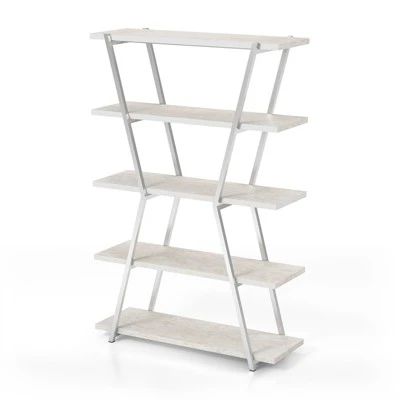 Ketano Metal 4-Shelf Bookcase in Chrome - Furniture of America 5 Ketano Metal 4-Shelf Bookcase in Chrome - Furniture of America - Image 3