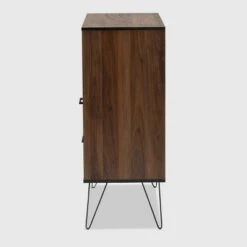 38.98" 1 Drawer Charis Two-Tone Finished Wood Bookshelf Walnut/Black - Baxton Studio -Bookshelves Sales Shop unnamed file 1239