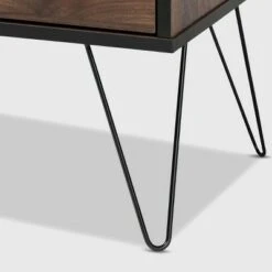 38.98" 1 Drawer Charis Two-Tone Finished Wood Bookshelf Walnut/Black - Baxton Studio -Bookshelves Sales Shop unnamed file 1241