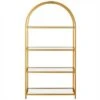 Henn& Hart 62 in. Arched Brass Finish Bookcase - Henn&Hart -Bookshelves Sales Shop unnamed file 1256