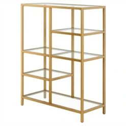 Henn& Hart 42" Tall Brass Finish Bookcase - Henn&Hart -Bookshelves Sales Shop unnamed file 1277