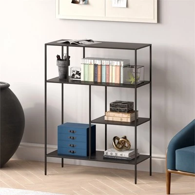 Henn& Hart 48" Tall Black Bronze Bookcase - Henn&Hart 9 Henn& Hart 48" Tall Black Bronze Bookcase - Henn&Hart - Image 8