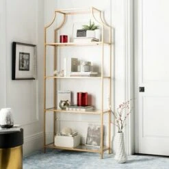 80" Slater 4 Tier Etagere Gold - Safavieh