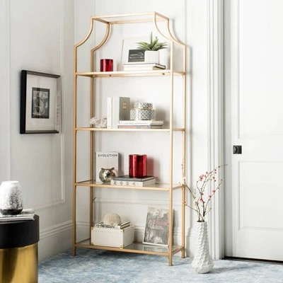 80" Slater 4 Tier Etagere Gold - Safavieh 1 80" Slater 4 Tier Etagere Gold - Safavieh