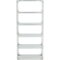 55 Downing Street Hanna 70 3/4" Clear Acrylic and Chrome 6-Shelf Open Bookcase -Bookshelves Sales Shop unnamed file 1336
