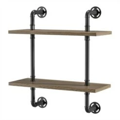 Hollis Industrial Wood 2-Tier Wall Display Shelf in Natural - Furniture of America -Bookshelves Sales Shop unnamed file 1357