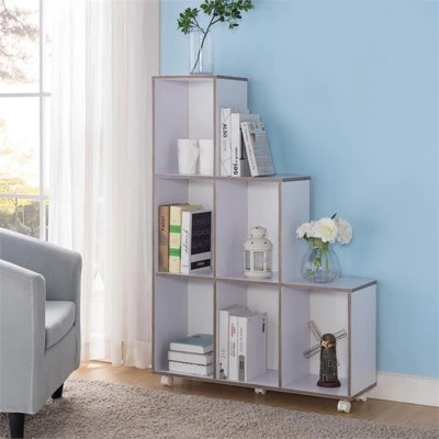 Chapin 6-Compartment Wood Bookcase in White - Furniture of America 7 Chapin 6-Compartment Wood Bookcase in White - Furniture of America - Image 5