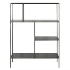 Henn& Hart 48" Tall Gunmetal Gray Bookcase - Henn&Hart