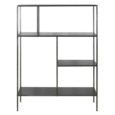 Henn& Hart 48" Tall Gunmetal Gray Bookcase - Henn&Hart 3 Henn& Hart 48" Tall Gunmetal Gray Bookcase - Henn&Hart