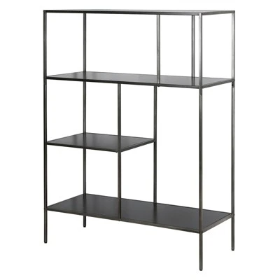 Henn& Hart 48" Tall Gunmetal Gray Bookcase - Henn&Hart 7 Henn& Hart 48" Tall Gunmetal Gray Bookcase - Henn&Hart - Image 5