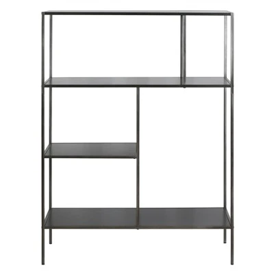 Henn& Hart 48" Tall Gunmetal Gray Bookcase - Henn&Hart 8 Henn& Hart 48" Tall Gunmetal Gray Bookcase - Henn&Hart - Image 6