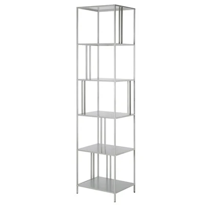 Henn& Hart 18" Wide Silver Bookcase - Henn&Hart 4 Henn& Hart 18" Wide Silver Bookcase - Henn&Hart - Image 2