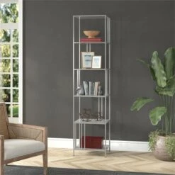 Henn& Hart 18" Wide Silver Bookcase - Henn&Hart 11 Henn& Hart 18" Wide Silver Bookcase - Henn&Hart -Bookshelves Sales Shop unnamed file 1393