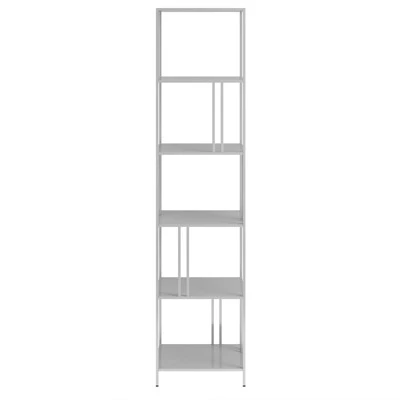 Henn& Hart 18" Wide Silver Bookcase - Henn&Hart 6 Henn& Hart 18" Wide Silver Bookcase - Henn&Hart - Image 4