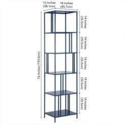 Henn& Hart 18" Wide Mykonos Blue Bookcase - Henn&Hart -Bookshelves Sales Shop unnamed file 1402