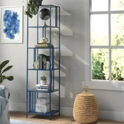 Henn& Hart 18" Wide Mykonos Blue Bookcase - Henn&Hart -Bookshelves Sales Shop unnamed file 1403