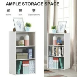 Costway 3 Tier Open Shelf Bookcase Multi-functional Storage Display Cabinet Furni White -Bookshelves Sales Shop unnamed file 143