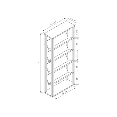 Rubus Wood 5-Shelf 71-Inch Etagere Bookcase in Walnut - Furniture of America 7 Rubus Wood 5-Shelf 71-Inch Etagere Bookcase in Walnut - Furniture of America - Image 5