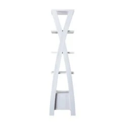 Stokes Wood 4-Shelf 71-Inch Standard Bookcase in White Oak - Furniture of America