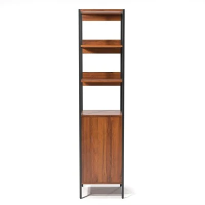 Armand Modern Wood Shelf with Storage in Natural - Furniture of America 5 Armand Modern Wood Shelf with Storage in Natural - Furniture of America - Image 3