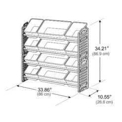UNiPLAY Toy Organizer With Removable Storage Bins, Multi-Bin Organizer for Books, Building Blocks, School Materials, Toys with Baseplate Board Frame -Bookshelves Sales Shop unnamed file 153