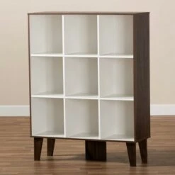 43.99" 9 Shelf Senja Two-Tone Finished Wood Bookshelf White/Walnut - Baxton Studio 10 43.99" 9 Shelf Senja Two-Tone Finished Wood Bookshelf White/Walnut - Baxton Studio -Bookshelves Sales Shop unnamed file 1561