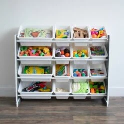 Soho Toy Storage Organizer with 16 Storage Bins Gray/White - Humble Crew -Bookshelves Sales Shop unnamed file 164