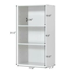 Costway 2 PCS 3 Tier Open Shelf Bookcase Multi-functional Storage Display Cabinet White
