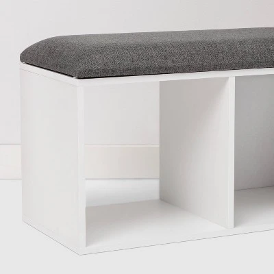 Cube Bookshelf with Bench - Room Essentials™ White 5 Cube Bookshelf with Bench - Room Essentials™ White - Image 3