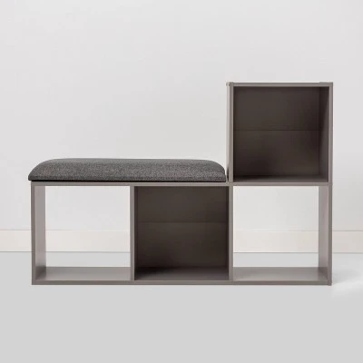 Cube Bookshelf with Bench - Room Essentials™ White 7 Cube Bookshelf with Bench - Room Essentials™ White - Image 5