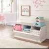 Badger Basket 3 Bin Stackable Storage Cubby White/Gray Woodgrain